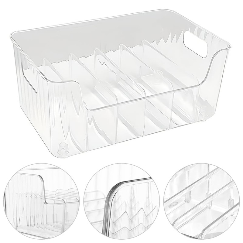 Seasoning Bag Storage Box with 7 Removable Dividers,Countertop Spice Shelf/Seasoning