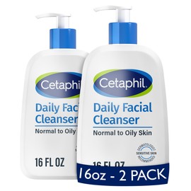 Cetaphil Face Wash, Hydrating Daily Facial Cleanser for Dry to Normal Sensitive Skin, 16 oz, 2 Pack