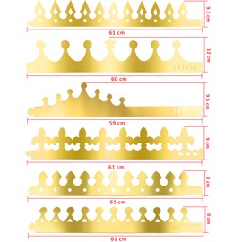 SIQUK 30 Pieces Paper Crowns Gold Paper King Crown Hats Golden Birthday Party Crown for Kids Adults