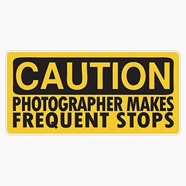 Magnet Caution, Photographer On Duty Magnet Bumper Sticker Car Magnet Flexible Reuseable Magnetic Vinyl 5"
