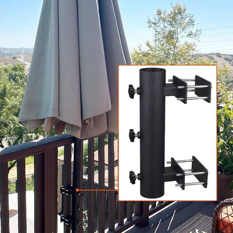 VANROUG Heavy Duty Parasol Holder Patio Umbrella Stand Mount Umbrella
