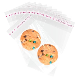 Yeaban 3”x5“ Cookie Bags – 200 Pack, Clear Self-Sealing Cellophane Bags, Resealable Treat Bags for Candy Snack Cookies Baked Food and Party Favors