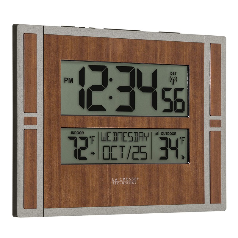 La Crosse Technology BBB86088 Atomic Digital Wall Clock with Indoor