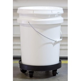 16" Black Bucket Dolly & Garage Caddy- Oil Dolly & Round Garage Dolly