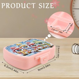 JICFDAO Diamond Painting Pillendose 9x6.2x2.5cm Tablettendose mit 6 Fächer Tablettenbox Tragbare Medikamentenbox Reise-Kleine Pillenhalter Pillenetui für Geldbörse oder Tasche Zum Aufbewahren Eule