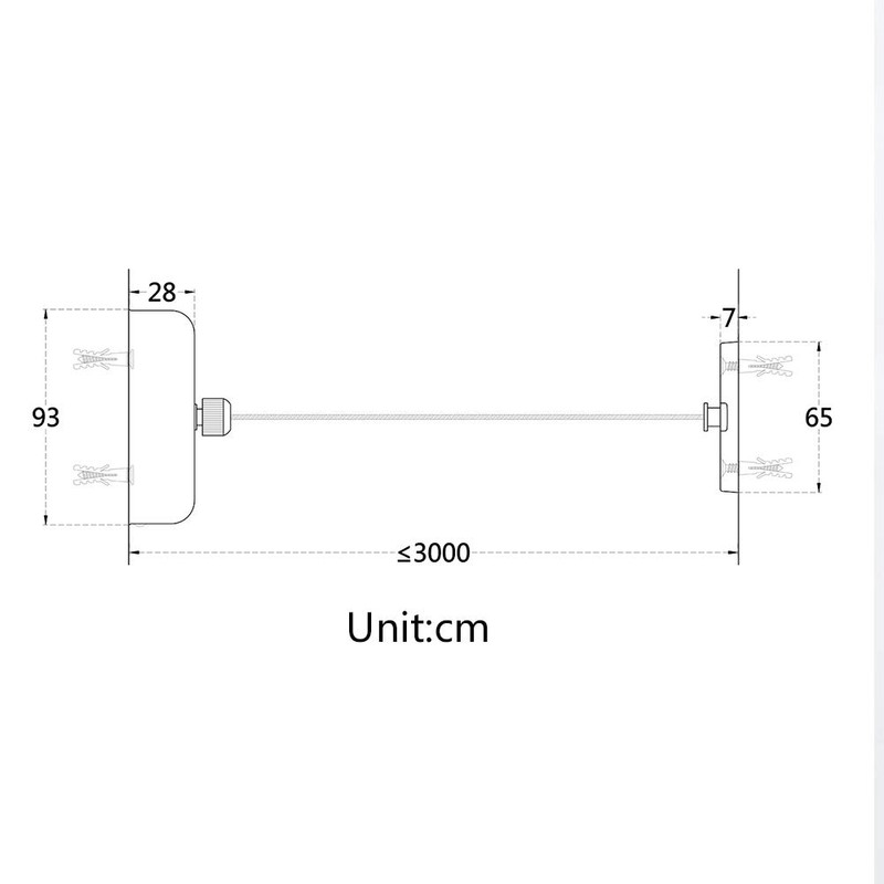 KUNGYO Extendable Washing Line - Wall Mounted Pull Out Stainless