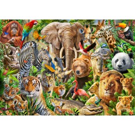 AveJoys Puzzle for Adults, 1000 Pieces, Birds and Animals, 70 x 50 cm, Puzzles for Adults, Educational Game, Challenge Toy, 1000 Pieces Puzzles for Adults, Children