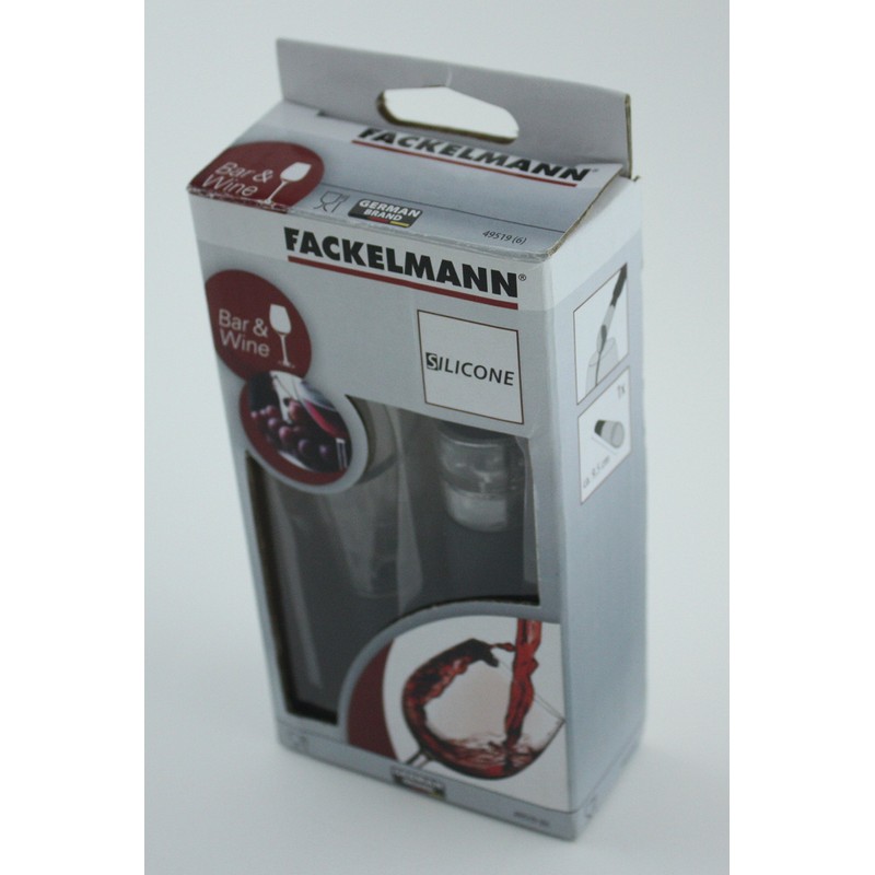 Fackelmann Plug of Wine/Decanter, Plastic, Clear/Black