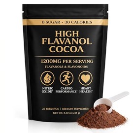 High Flavanol Cocoa Powder – Unsweetened Cocoa Powder with Premium Cocoa Extract, Smooth Cacao Drink Mix for Coffee, Smoothies & Oatmeal, 8.6 oz (245 g)