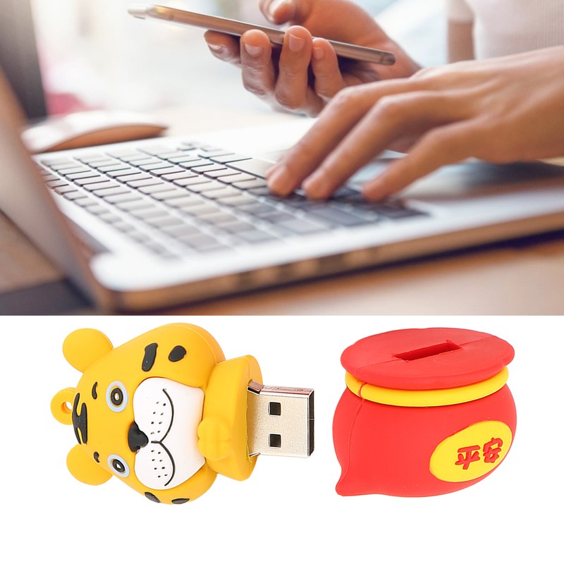 USB Flash Drive Cartoon Tiger Style USB2.0 Hot Swap Plug