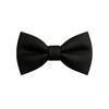 OUTLETISSIMO Mens Black Elegant Jacquard Microfiber Bow Tie Pre-knotted and