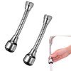 Flexible Faucet Aerator+2PCS Tap Extender+360° Rotating+Dual Water Modes+Universal Fit+Silver