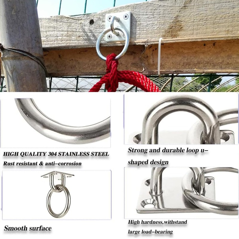 FUNNTY 2PCS Cross Tie Ring for Horse,Zinc Plated Wall Mount