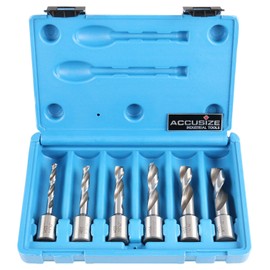 Accusize Industrial Tools 6pcs/Set H.S.S. Fully Ground Drill Sets with 3/4" Weldon Shank, 2inch Cutting Depth, 0519-5002