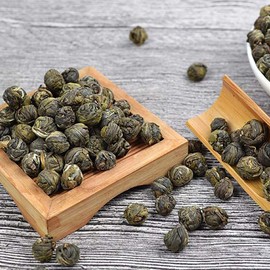 Jasmine Dragon Pearls,MQUPIN Loose Leaf Green Tea 100% Natural Floral Scented Hand Rolled,Jasmine Green Tea with Pleasant Great Aroma and Tonic Effect(200g)