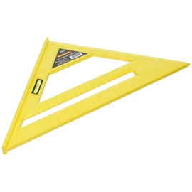 Mayes 20012 12-Inch Carpenter Square with Level Vial, Made in USA Rafter Square, Built in Ruler, Embossed Scales, Accurate to 0.001 Inch, High Impact Polystyrene Multitool