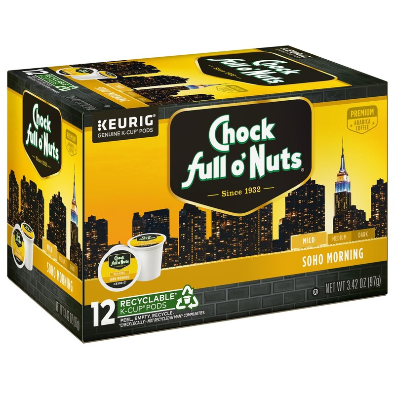 Chock Full o'Nuts Soho Morning Coffee, Mild Roast, Compatible with