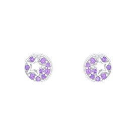 s.Oliver Stud Earrings 925 Sterling Silver Girls Children's Earrings with Synthetic Zirconia 0.6 cm Silver Star Comes in Jewellery Gift Box, Sterling silver, Cubic Zirconia