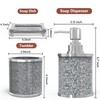 SHYFOY Bathroom Accessories Set, 3 Piece Silver Crystal Crushed Diamond