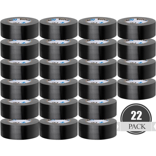 Oleitodh 22 Pack Black Duct Tape Bulk, 2 Inch Heavy