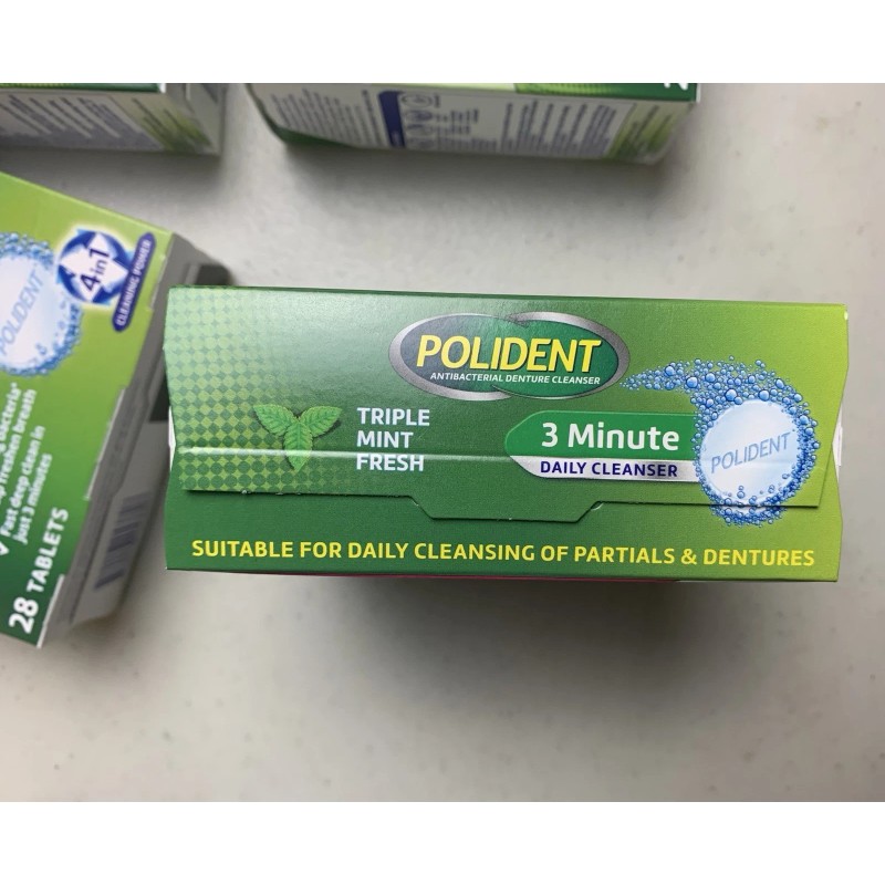 Polident Lot Of 4 Boxes 112 Tabs Denture Cleaning Tablets