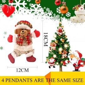 KASESSS 4 Pieces Christmas Decorations, Hanging Christmas Tree Decorations, Novelty Christmas Decor, Christmas Ornaments Santa Claus Reindeer, Christmas Tree Hanging Pendant for Home Holiday Party