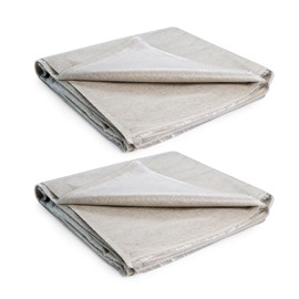 Pack of 2 Laminated Cotton Dust Sheet for Decorating Polythene Backed | (6ft X 3ft) Double Protection Painters Sheet Drop Cloth Cover for Covering Furniture, Walls & Stairs While Renovating