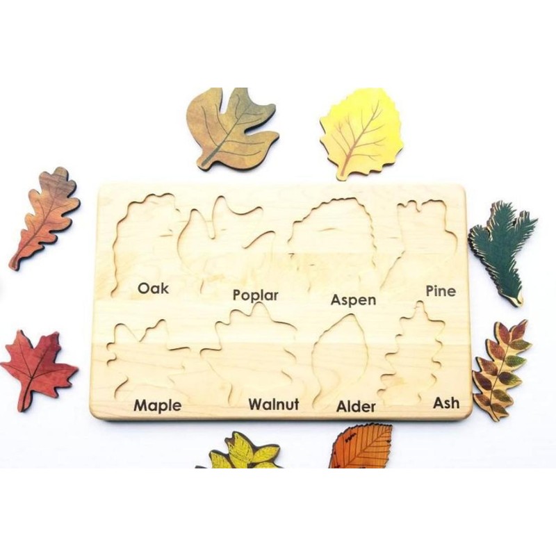 Leaf Wooden Jigsaw Puzzles Leaf Puzzle Educational Learning Toys for