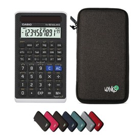 Casio fx-82 Solar II with Wyngs Protective Case Dark Grey - Scientific Calculator - Basic Package