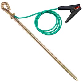 Minidodoca Portable Ground Rod with 6.5ft 12AWG UL Listed Grounding Wire with Crocodile Clip,Great for Electric Fences,Antennas,Generator,Ground Post Pin(Grounding Rod with 6.5ft Wire)