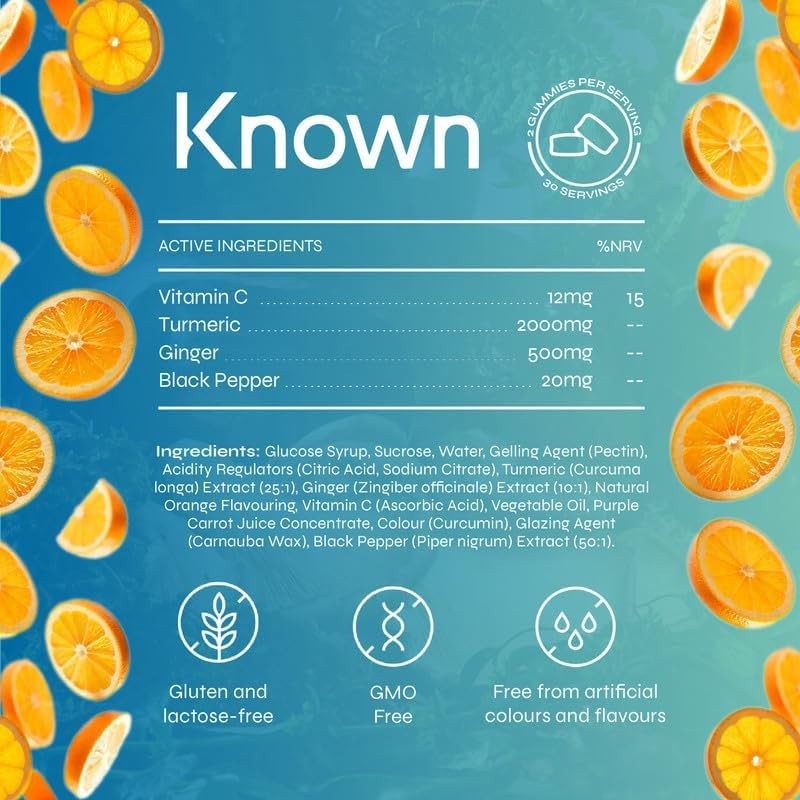 Known High-Strength Turmeric & Ginger Gummies - 2000mg Turmeric, Ginger,