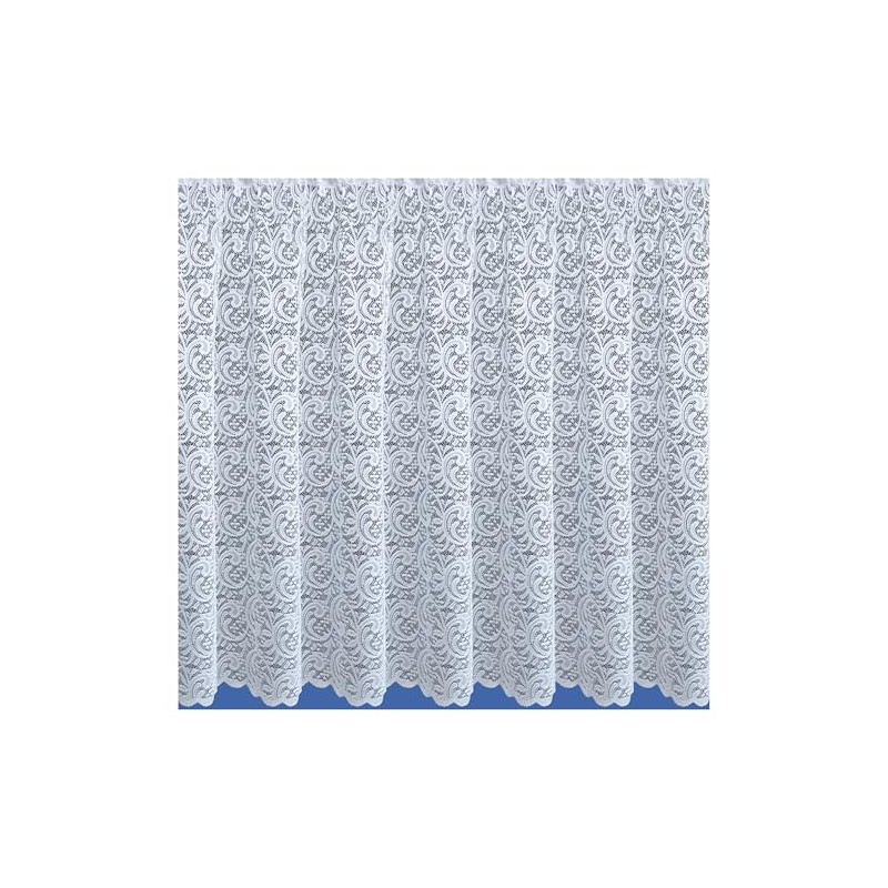 Maple Textiles White Net Curtain, Seychelles Heavy Design Lace Curtain,