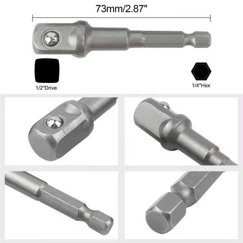 LEPEVNEY 1/2" Drive Socket Accessory Set 15mm Deep 6-Point Impact