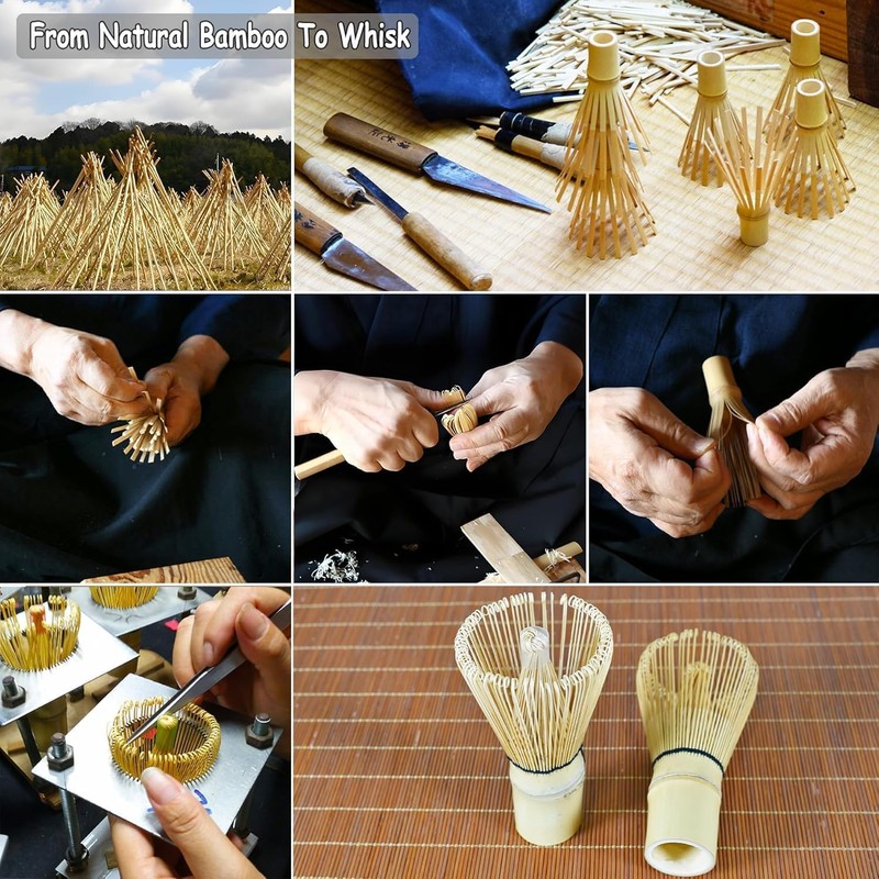 Traditional Bamboo Matcha Tea Whisk with Storage Container, Japanese Style