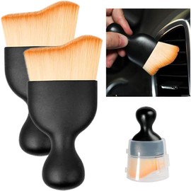 JOYCOURT Cepillo para Detalles del Interior del Coche, Cepillo de Limpieza de Cerdas Suaves para Polvo, Cepillo de Detalles, Herramienta de Limpieza para el Interior del Coche, Salpicadero, Rejillas