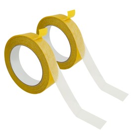 2 Rolls Double Sided Tape Heavy Duty, 0.6in x 66ft Strong Double Sided Sticky Tape with Fiber Mesh, Super Sticky Fiberglass Mesh Tape for Carpet Wall Floor (40m*2.5cm)