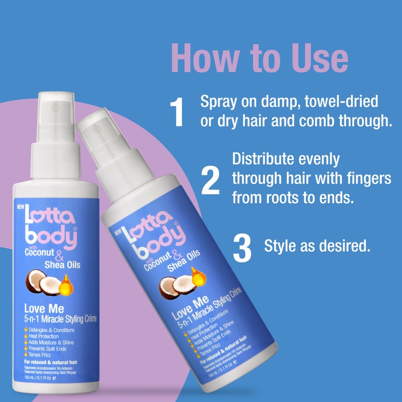 Lottabody, Love Me 5 in 1 Miracle Creme, Heat Protection