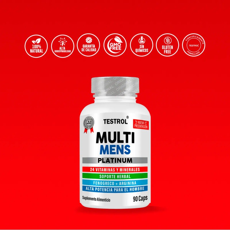 Testrol Multi Mens Platinum 24 Vitaminas Para Hombre 90 Caps