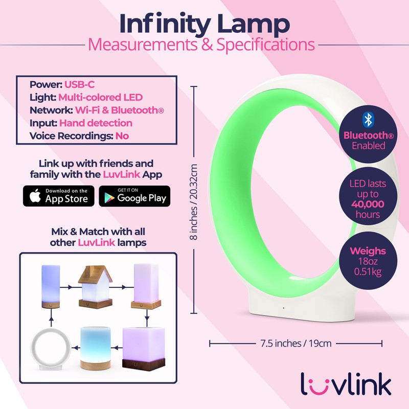 LuvLink Infinity Lamp v2 Award Winning Friendship Lamp - Simple