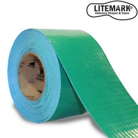 LiteMark Smooth Floor Marking Tape, EC-700 Heavy Duty Thick, Easy to Keep Clean, Warehouse, Green (4 Inches by 36 Feet)