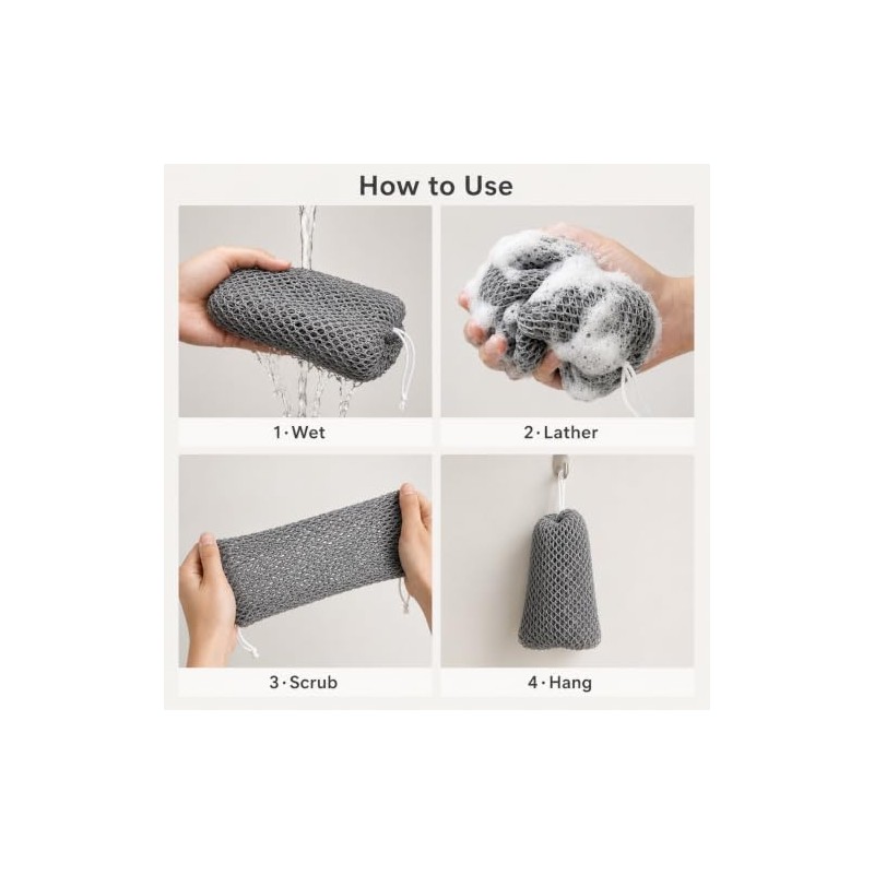 African Net Sponge 2 Pack - Exfoliating Body Scrubber &
