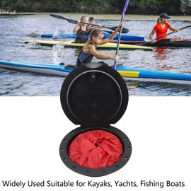 SPYMINNPOO 11.2 in Deck Plate Kit, Deck Hatch with Storage Bag for Kayaking Yacht Fishing Boat Black