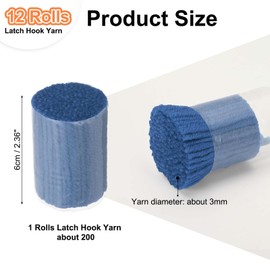 PATIKIL 12 Rolls Latch Hook Yarn, Latch Hook Kit Yarn Precut Hook Rugs Yarn Making Crochet Bundles for Latch Hook Rug Adults Beginners Tapestry DIY Craft, Dark Blue