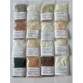 Salz Set 16 tlg, Hawaii Salz, Kala Namak, Kristallsalz, Totes Meer Salz, Halit Salz, frei von Zusätze