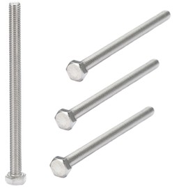 AMLOOPH M8 Bolts, M8 X 130mm Hex Head Cap Screws - A2 Grade Stainless Steel Fully Threaded Hex Bolts for Metal Construction Work, Automotive Machinery (Pack Of 4)