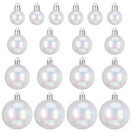 MAGICLULU Pack of 18 Christmas Bauble Ornaments Transparent Iridescent Christmas Tree Baubles Shatterproof Tree Baubles Fillable Hanging Ornaments for DIY Christmas Party Wedding Decoration