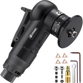 EYPINS Air Chamfer Tool,Pneumatic Chamfering Machine for Metal Round Corner,45 Degree Arc,30000 RPM,1/4" Air Deburring Trim Beveling Tool for Metal,Steel,Aluminum,Brass,Acrylic,Wood,C/R blade - Colour: Yellow