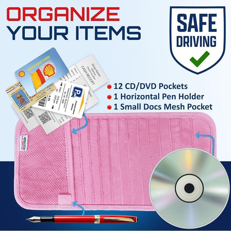 Fancy Mobility CD Case Holder for Car - Sun Visor