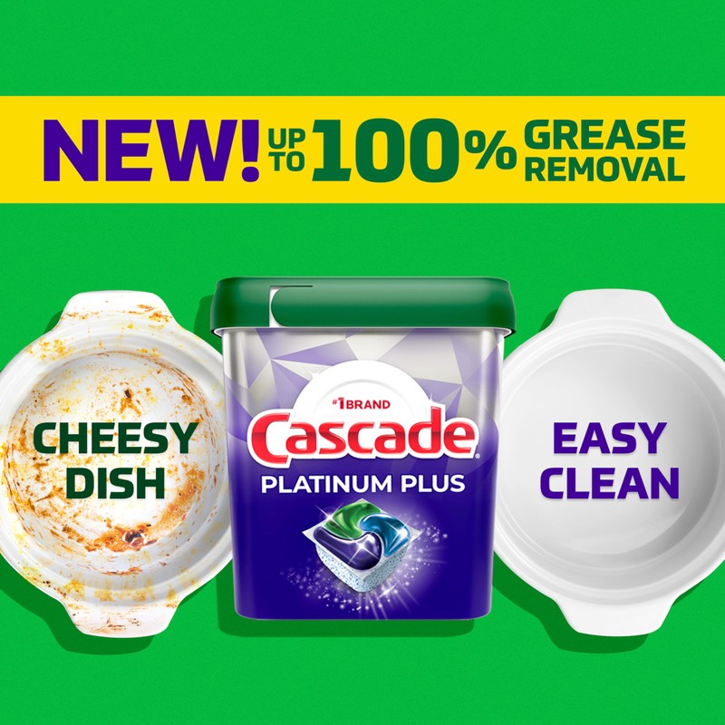 Cascade Platinum Plus Dishwasher Pods, Dishwasher Detergent, Dish Detergent Soap,