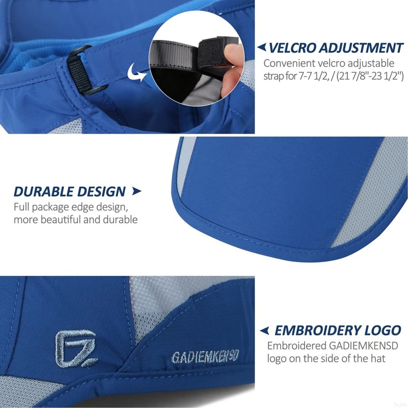 GADIEMKENSD Quick Drying Breathable Running Outdoor Hat Only, blue